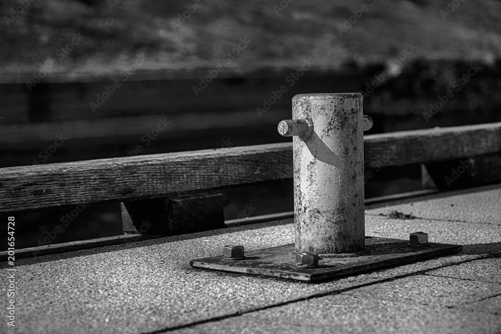 Mooring bollard for river boat, steel post for moorings Mooring bollard for river boat, steel post for moorings