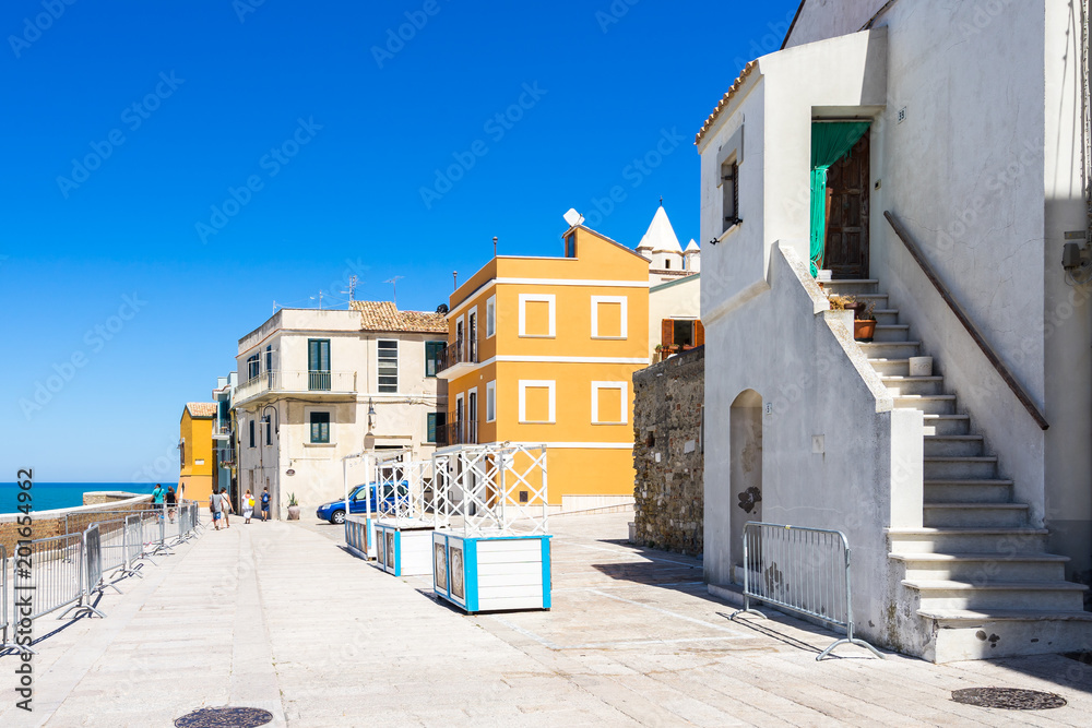 Colorful homes in Termoli historic center, Molise, Italy