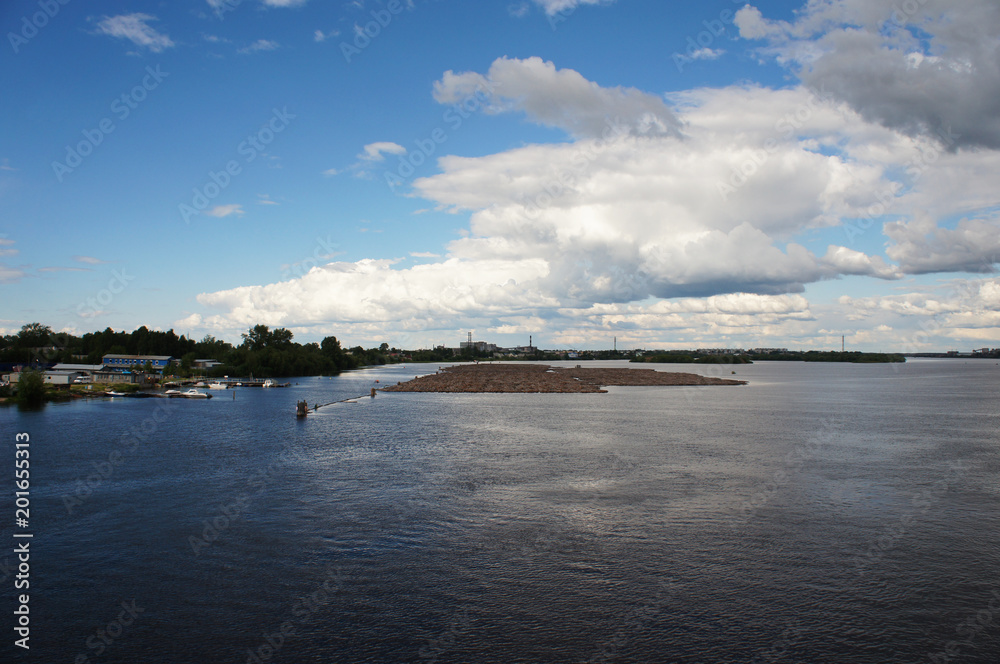 Cityscape of river Northern Dvina in Arkhangelsk, Russia Arkhangelsk, Russia