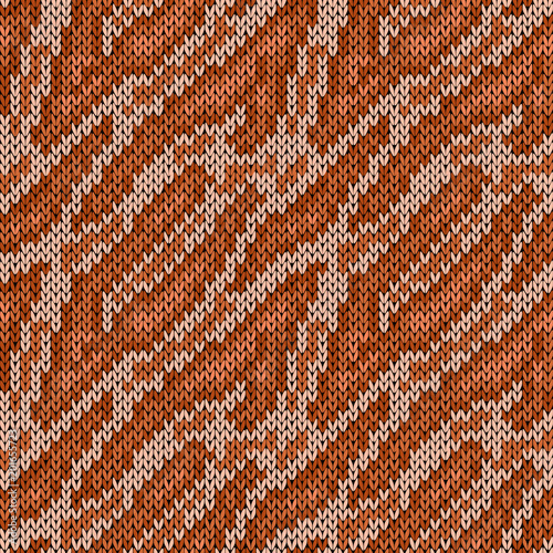 Seamless knitted brown camouflage pattern