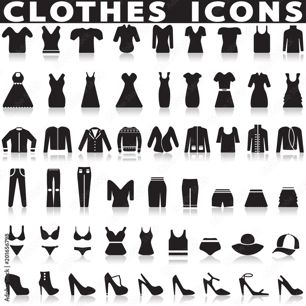 Clothes icons set 