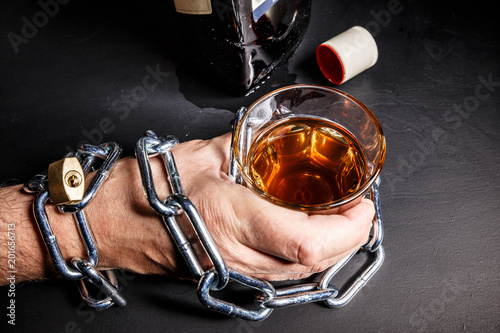 The hand of an alcoholic