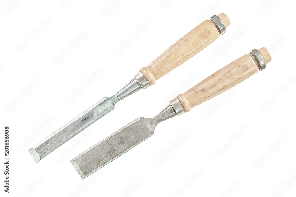 Firmer chisels isolated on white Firmer chisels isolated on white