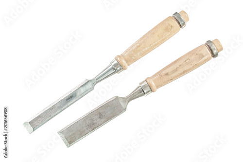 Firmer chisels isolated on white