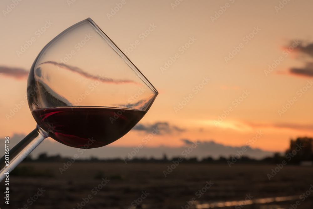 Wine at sunset