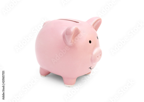 Money box on white background.