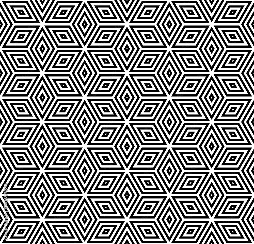Seamless geometric pattern. 3D illusion.