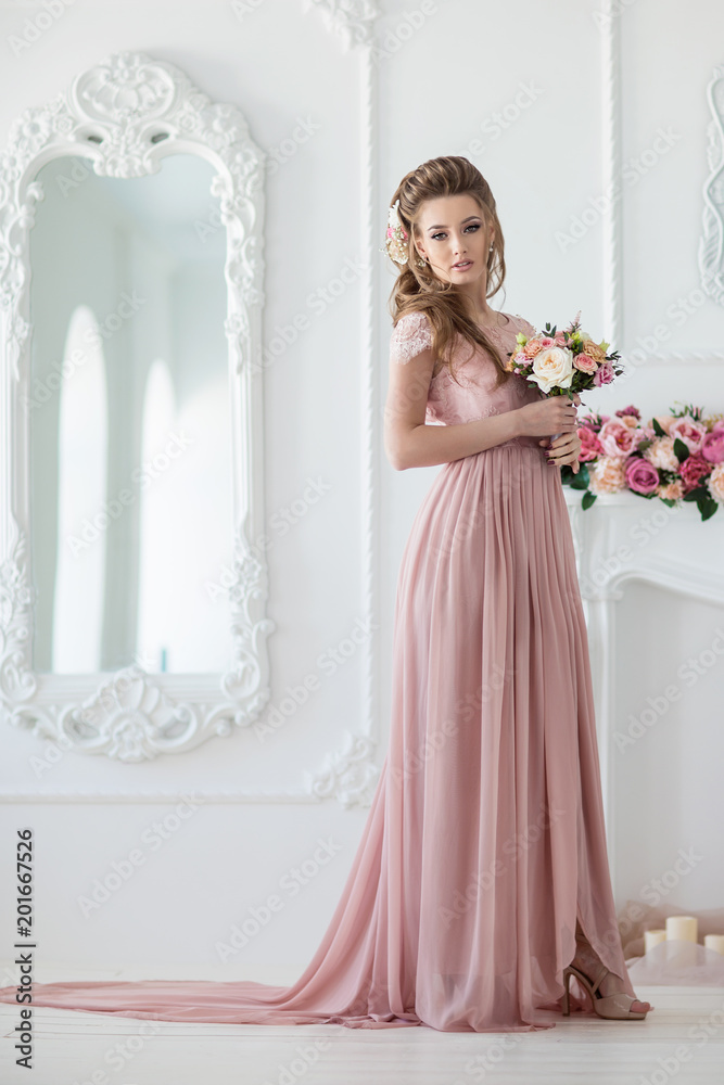 Fototapeta premium young girl with a flower rim