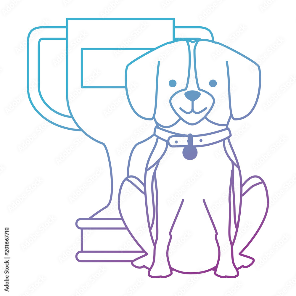 cute dog with trophy character vector illustration design cute dog with trophy character vector illustration design