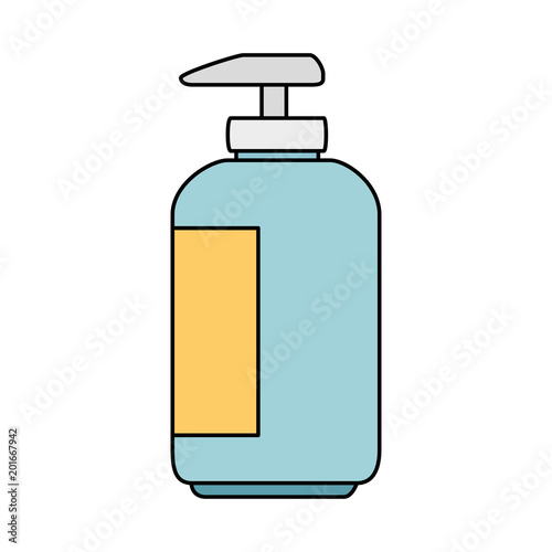 shampoo for mascots in plastic bottle vector illustration design