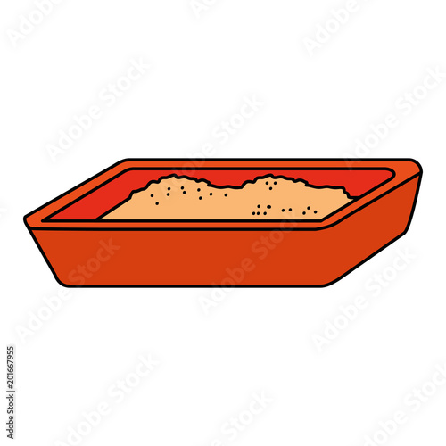 cat sand box icon vector illustration design