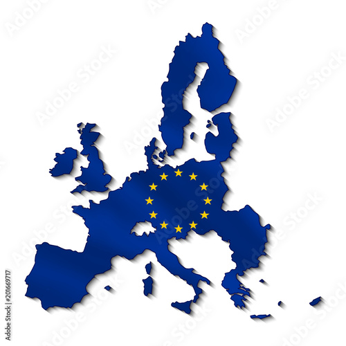 Map of european union in 3d.