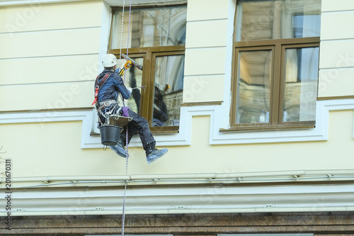 Wallpaper Mural St. Petersburg, Russia - April, 15, 2018: Steeplejack works in St. Petersburg Torontodigital.ca