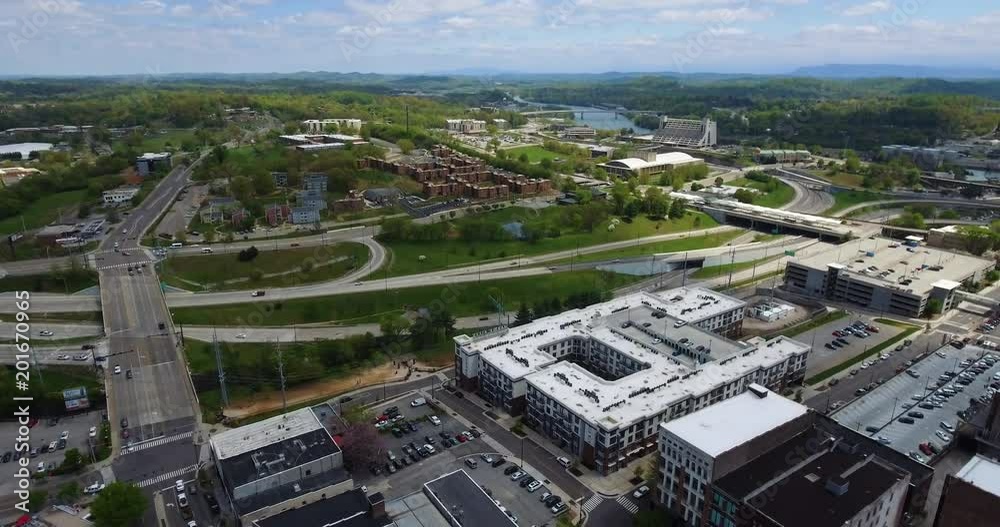 Aerial View, Knoxville, Tennessee, USA downtown 4k Aerial View, Knoxville, Tennessee, USA downtown 4k