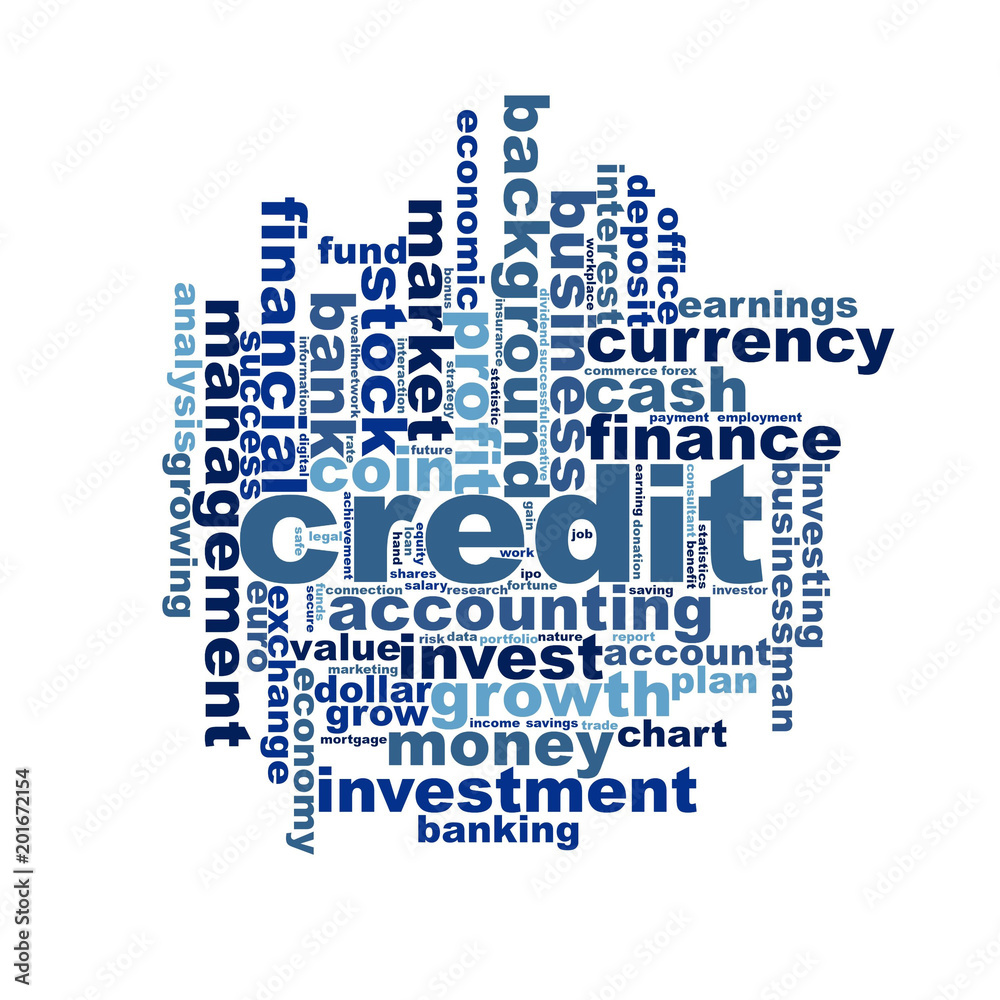 Obraz premium Credit word cloud