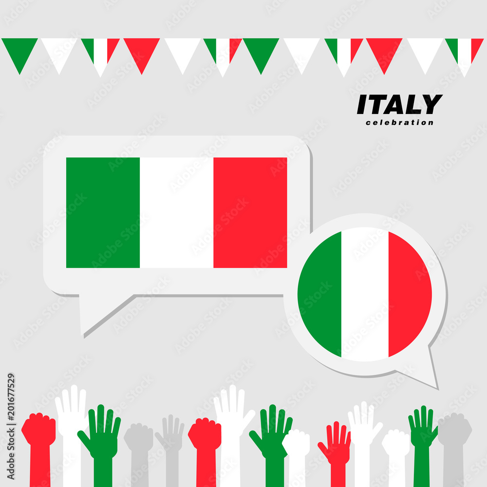 National celebration with Italy flag decoration National celebration with Italy flag decoration