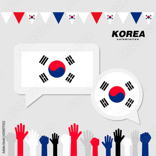 National celebration with Korea flag decoration