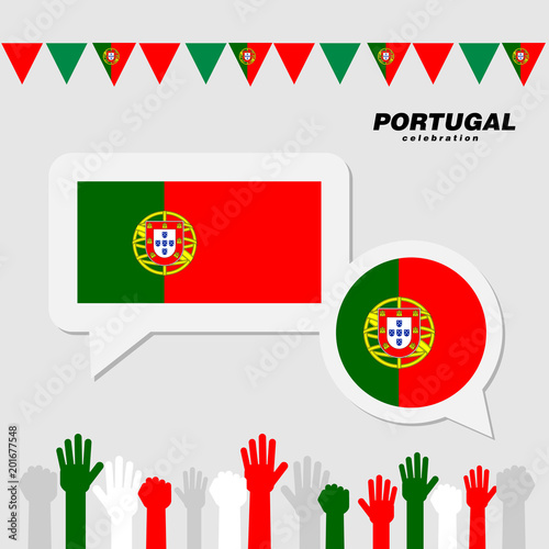 National celebration with Portugal flag decoration