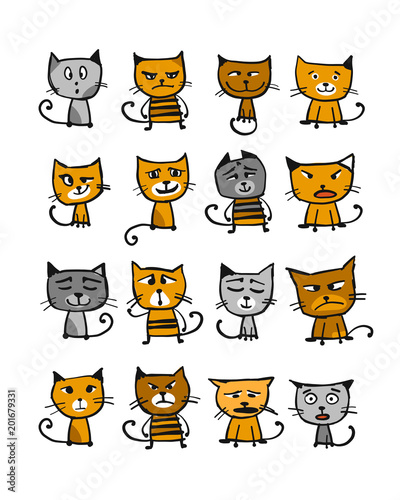 Cats collection, sketch for your design