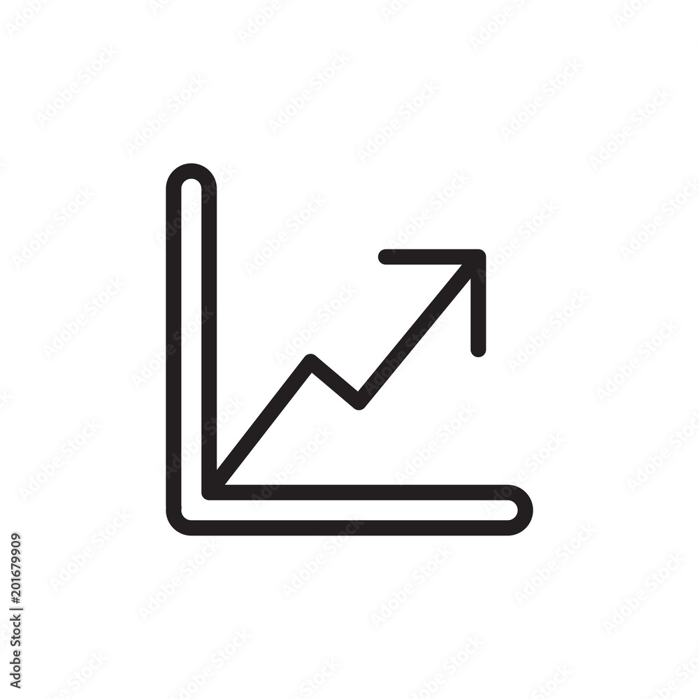 chart growth outline vector icon. Modern simple isolated sign. Pixel perfect vector illustration for logo, website, mobile app and other designs chart growth outline vector icon. Modern simple isolated sign. Pixel perfect vector illustration for logo, website, mobile app and other designs