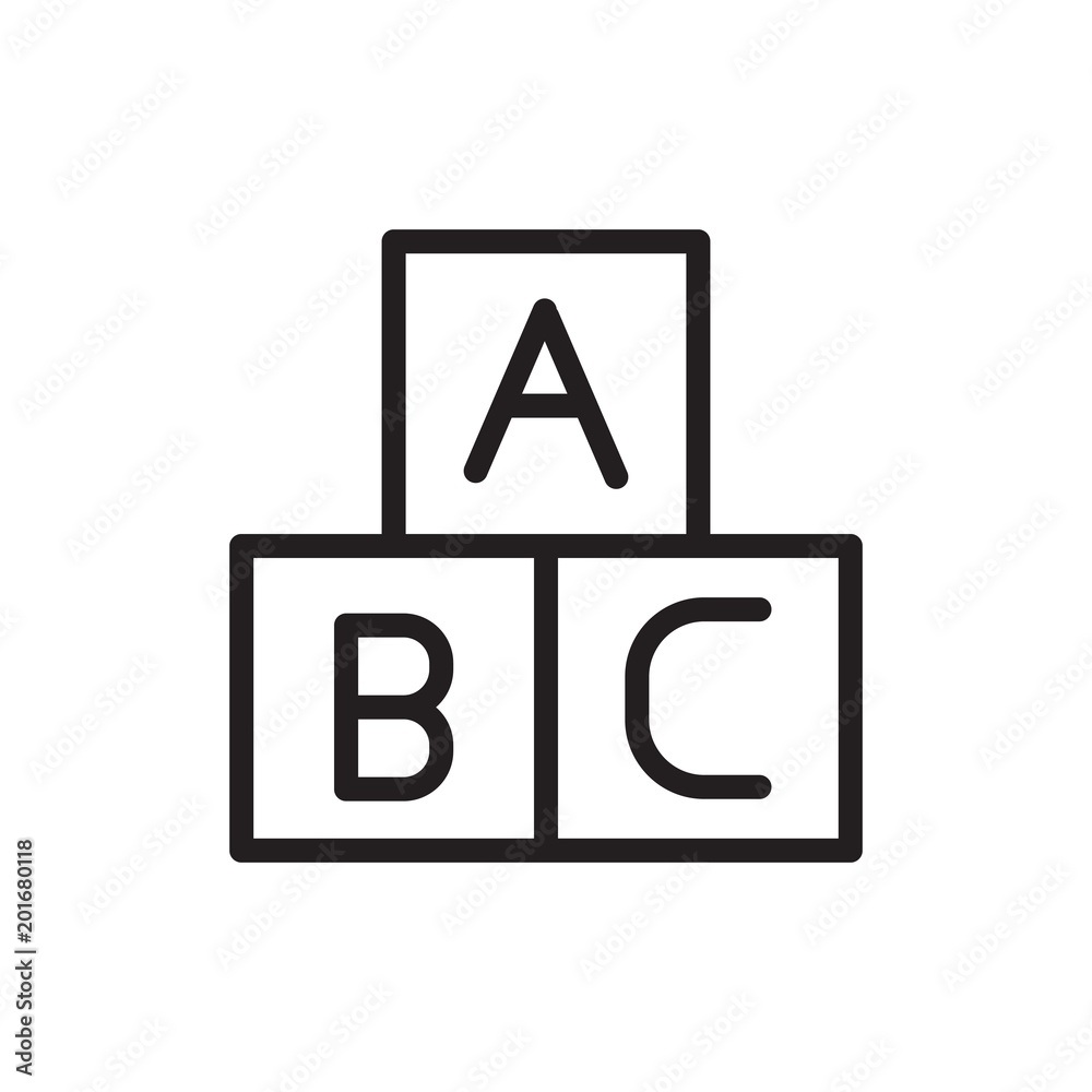 abc baby cubes outline vector icon. Modern simple isolated sign. Pixel perfect vector illustration for logo, website, mobile app and other designs