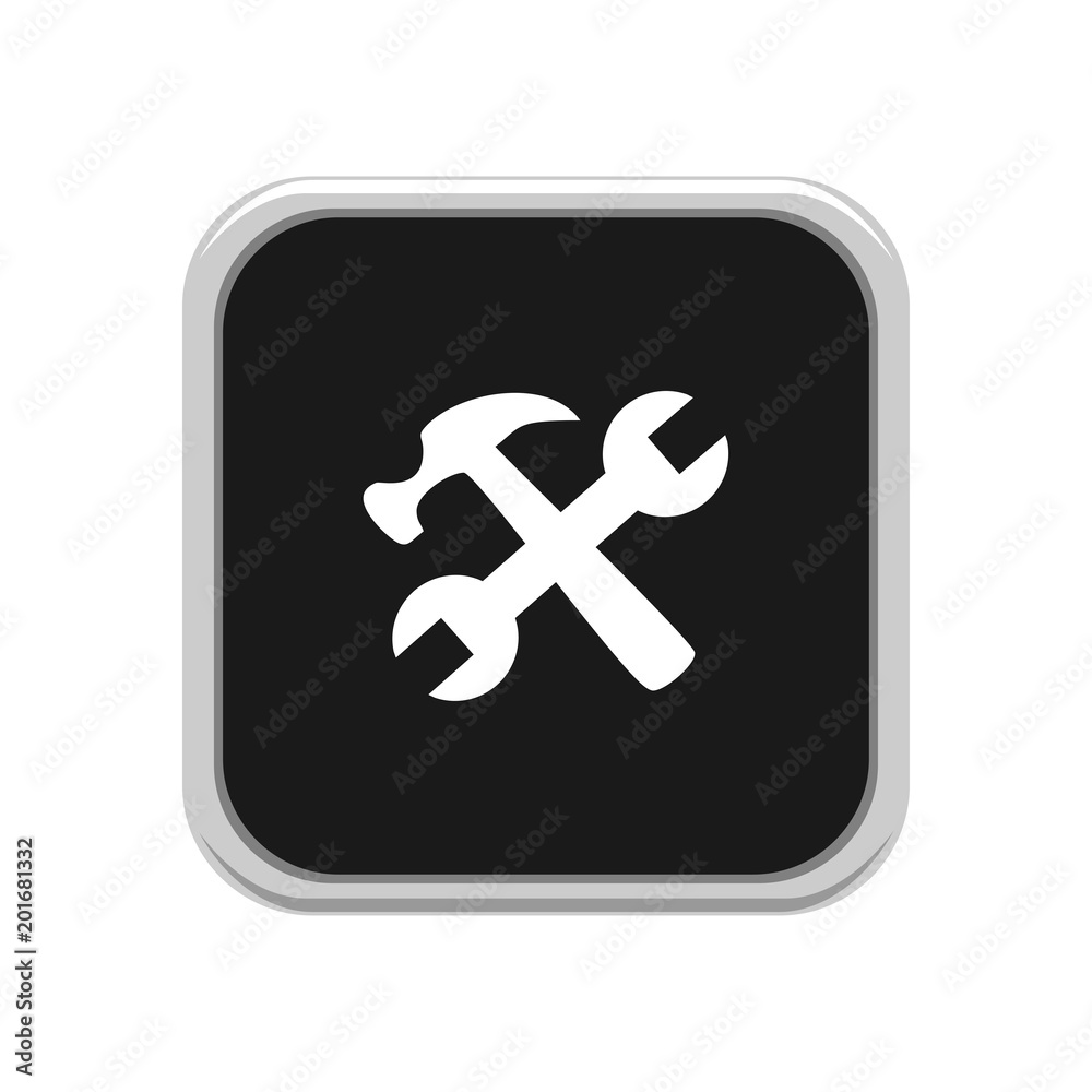 Hammer and Wrench icon. Vector Illustration Hammer and Wrench icon. Vector Illustration