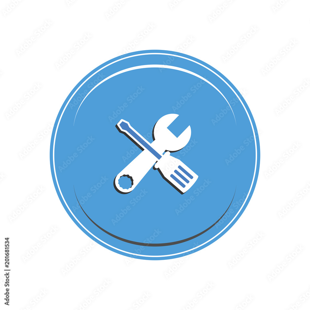 Screwdriver and Wrench icon. Vector Illustration Screwdriver and Wrench icon. Vector Illustration