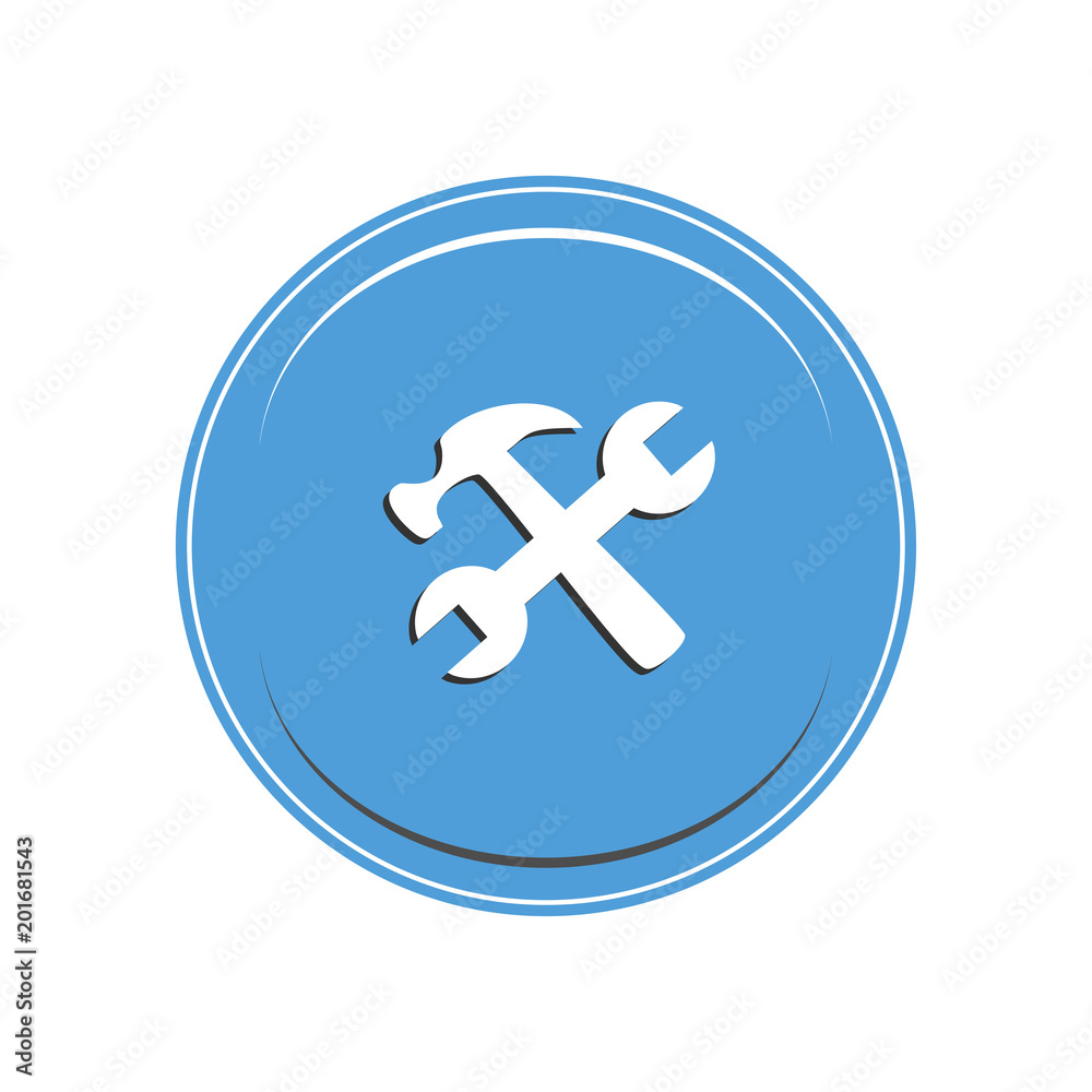Hammer and Wrench icon. Vector Illustration Hammer and Wrench icon. Vector Illustration