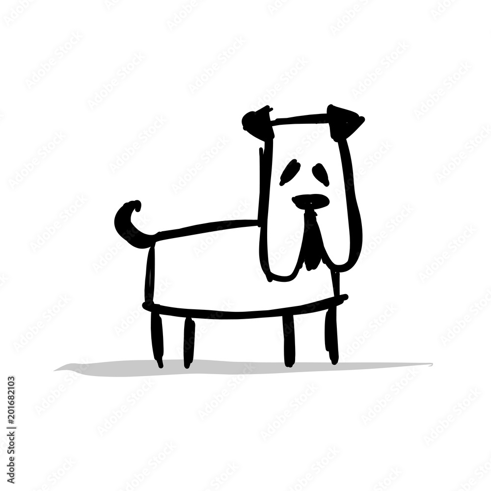 Funny bulldog, sketch for your design