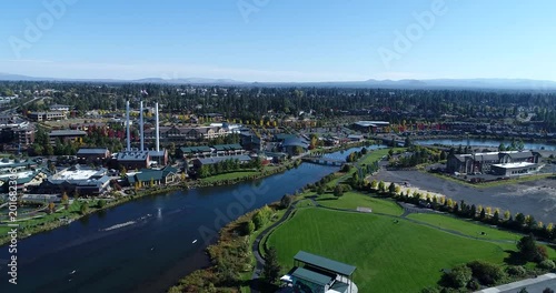 Aerial view of Bend Oregon Old Mill photo