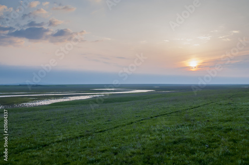 Sunrise over the steppe