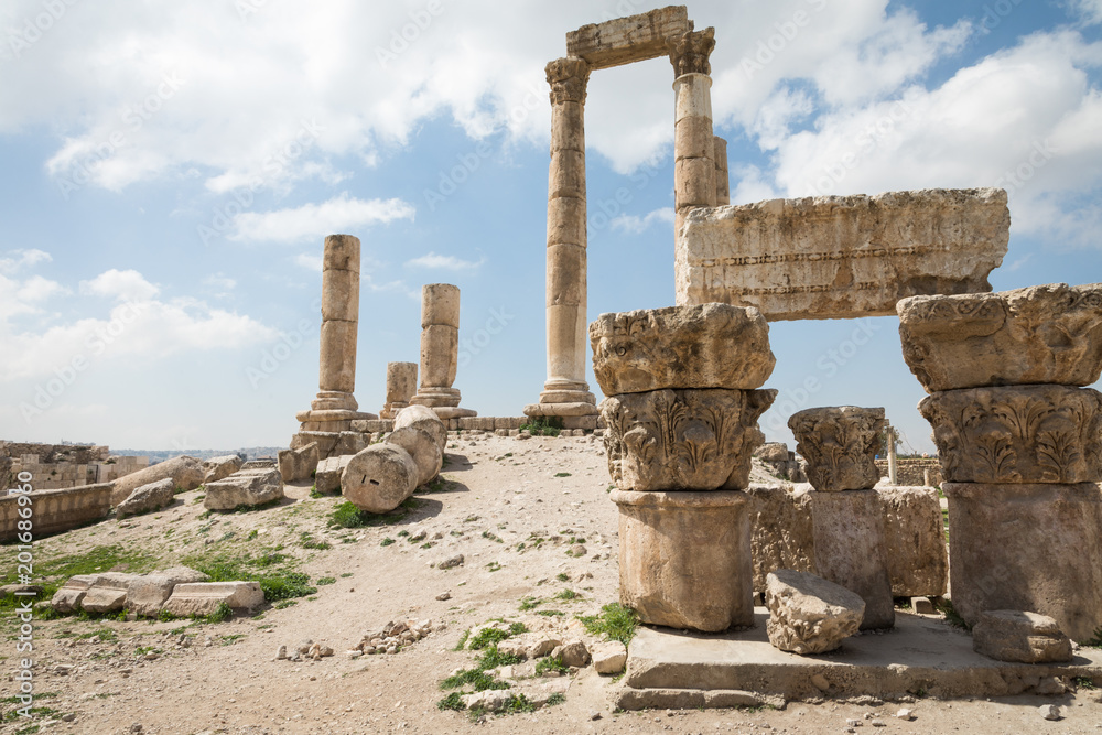 The Temple of Hercules in the Citadel of Amman, Jordan. The Temple of Hercules in the Citadel of Amman, Jordan.