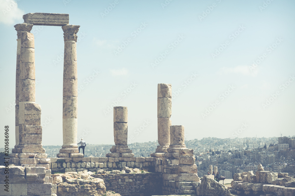 The Temple of Hercules in the Citadel of Amman, Jordan.