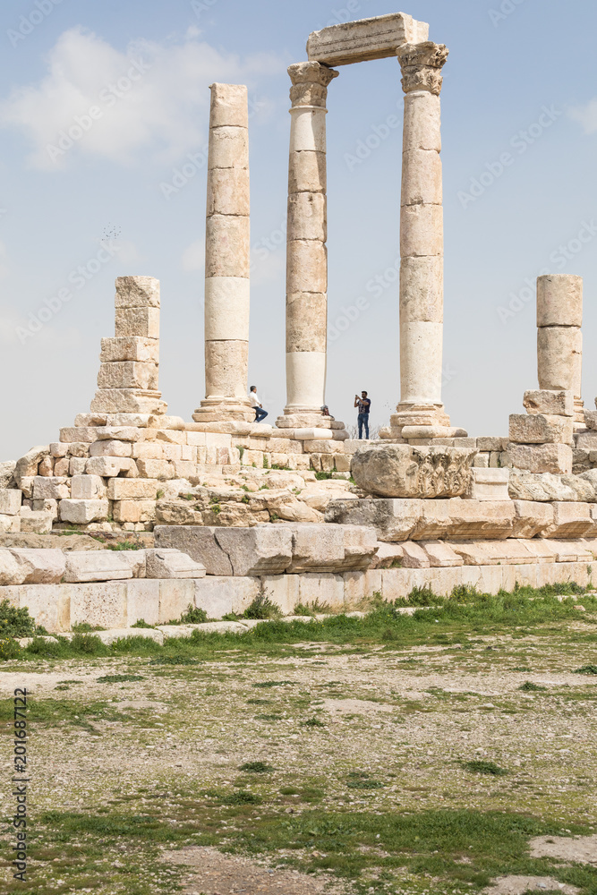 The Temple of Hercules in the Citadel of Amman, Jordan. The Temple of Hercules in the Citadel of Amman, Jordan.