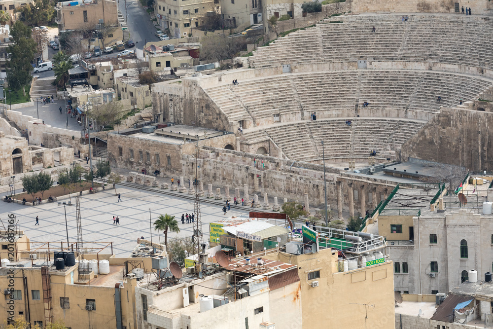 Fototapeta premium View on the ancient Roman Theater located in capital of Jordan, Amman