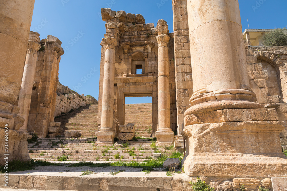 Ancient Jerash. Ruins of the Greco-Roman city of Gera at Jordan Ancient Jerash. Ruins of the Greco-Roman city of Gera at Jordan