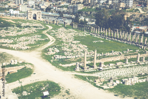 Ancient Jerash. Ruins of the Greco-Roman city of Gera at Jordan