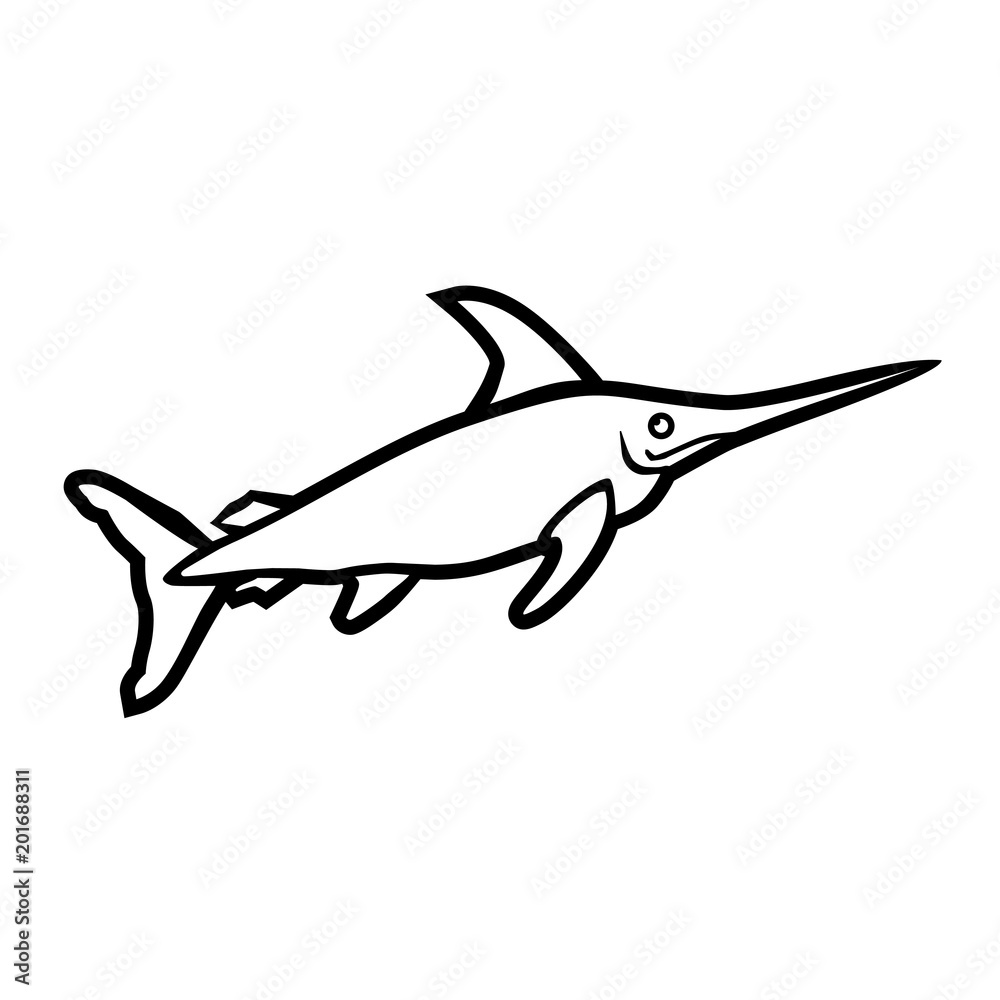 Swordfish.Fish vector icon Swordfish.Fish vector icon