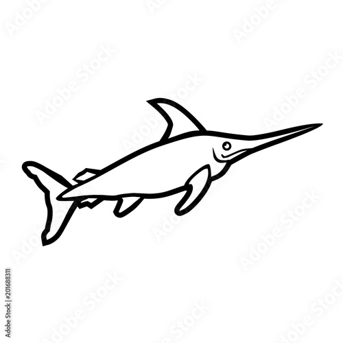 Swordfish.Fish vector icon