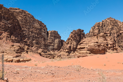 Panoramic view of the Wadi Rum desert  Jordan