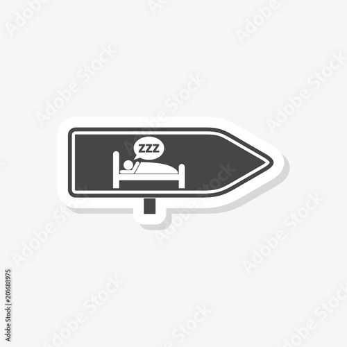 Sleeping sticker, Sleeping sign, simple vector icon