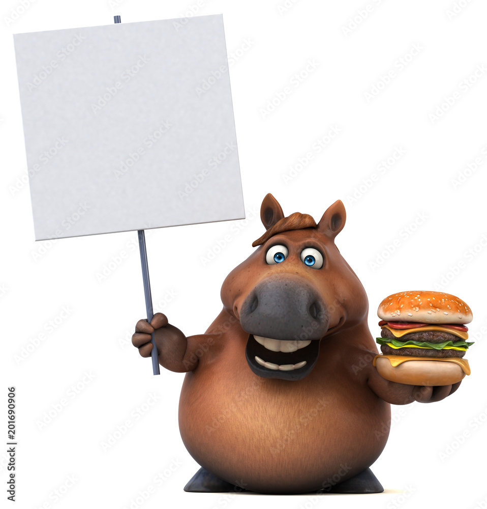 Naklejka premium Fun horse - 3D Illustration