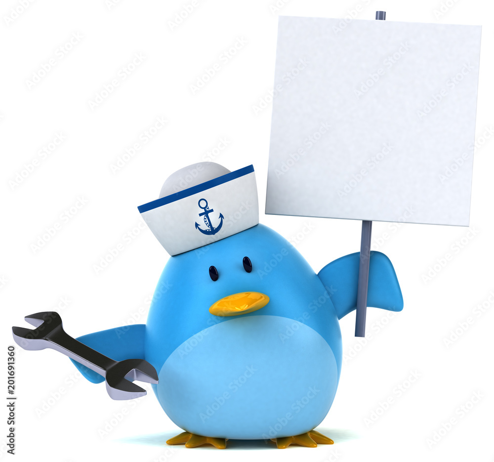 Fototapeta premium Blue bird - 3D Illustration