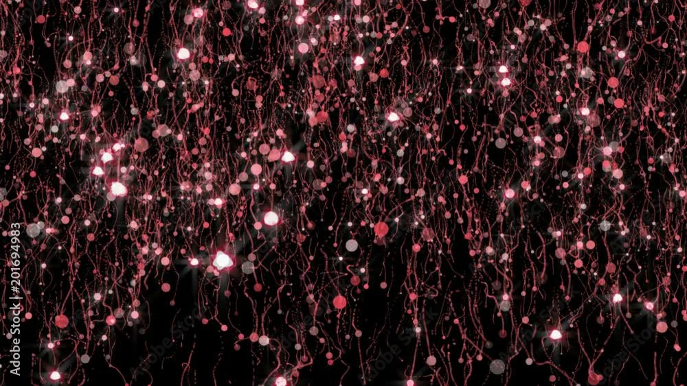 Rose gold glitter sparkles rain fall on dark background. Abstract 4k animation.