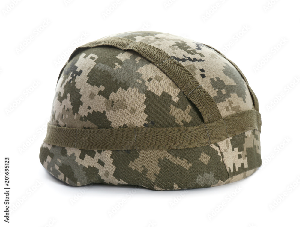 Military helmet on white background Stock Photo | Adobe Stock
