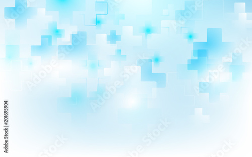 Abstract medical cross shape medicine and science concept on soft blue background