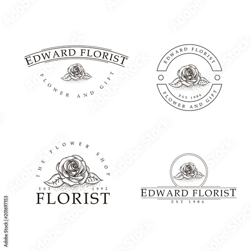set of flower logos
