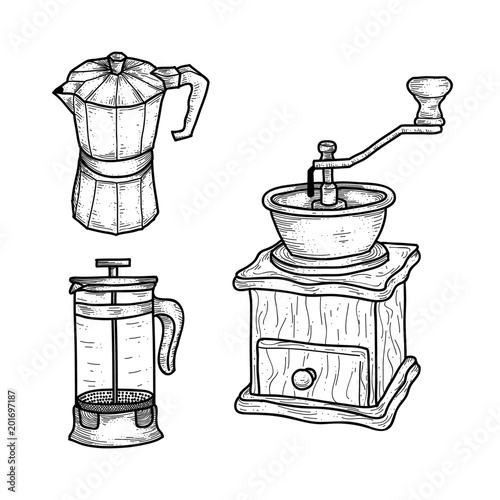 set of coffee equipment