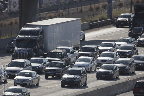 CARS AND SIGNS ON THE 405 FREEWAY IN CALIFORNIA 2017 photo