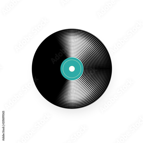 Vinyl music record. old vintage gramophone record. Vector illustration isolated on white